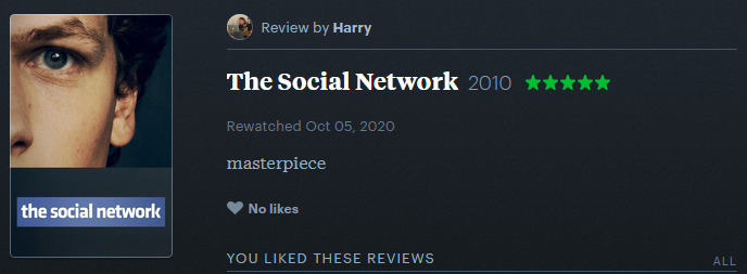 The Social Network (2011) is the greatest film ever made